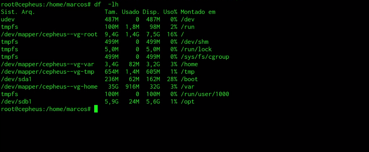 Como particionar e adicionar um disco como um novo ponto de montagem home
